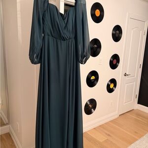 Dessy Collection Formal Dress - Green Chiffon